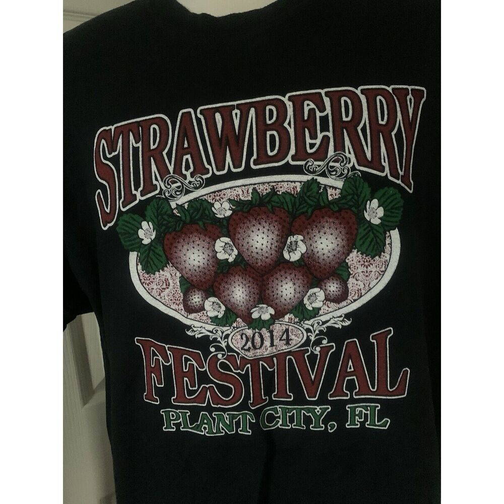 2014 Strawberry Festival Plant City Florida Size 2XL Black  Strawberries